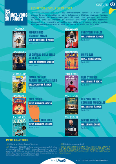 Découvrez la saison culturelle à Guilherand-Granges !